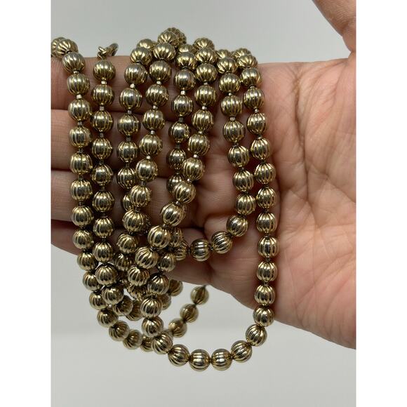 Vintage Gold Tone Ball Necklace - Picture 6 of 6